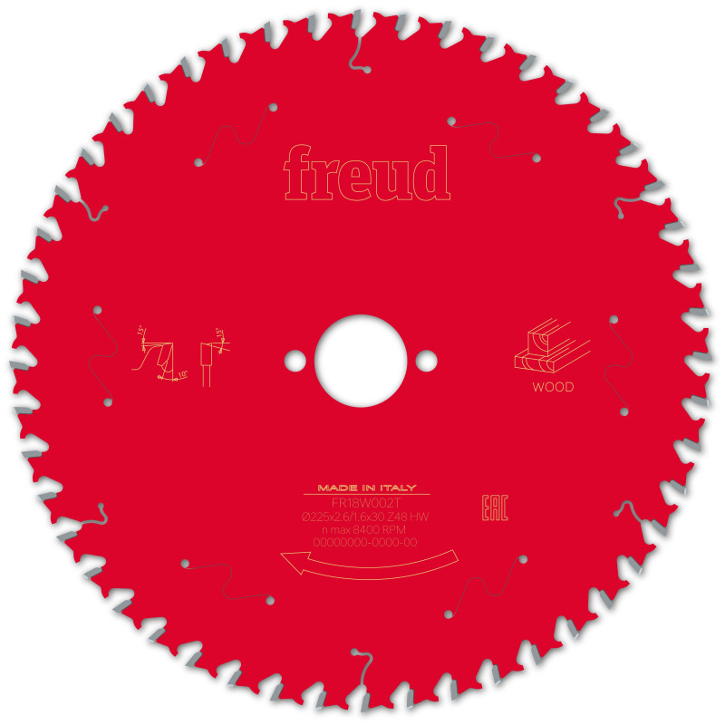 Lame pour scie circulaire portative D225 2,6/1,6 AL30 Z48 BA 10° Freud Lame pour scie circulaire portative D225 2,6/1,6 AL30 Z48 BA 10° Freud