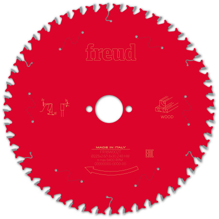 Lame pour scie circulaire portative D225 2,6/1,6 AL30 Z48 BA 10° Freud