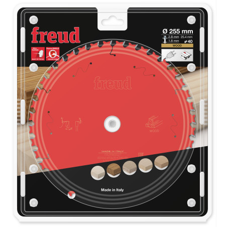Lame pour scie circulaire portative D255 2,8/1,8 AL25,4 Z40 BA 15° Freud