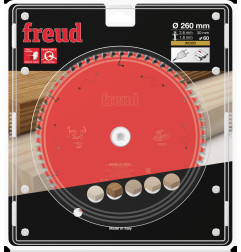 Lame pour scie circulaire portative D260 2,6/1,8 AL30 Z60 BA 10° Freud