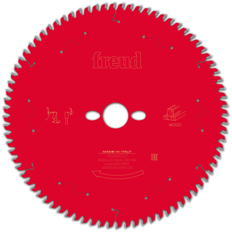 Lame pour scie circulaire portative D260 2,6/1,8 AL30 Z80 BA 5° Freud