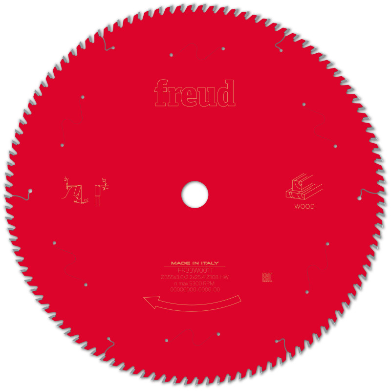 Lame pour scie circulaire portative D355 3/2,2 AL25,4 Z108 BA 15° Freud