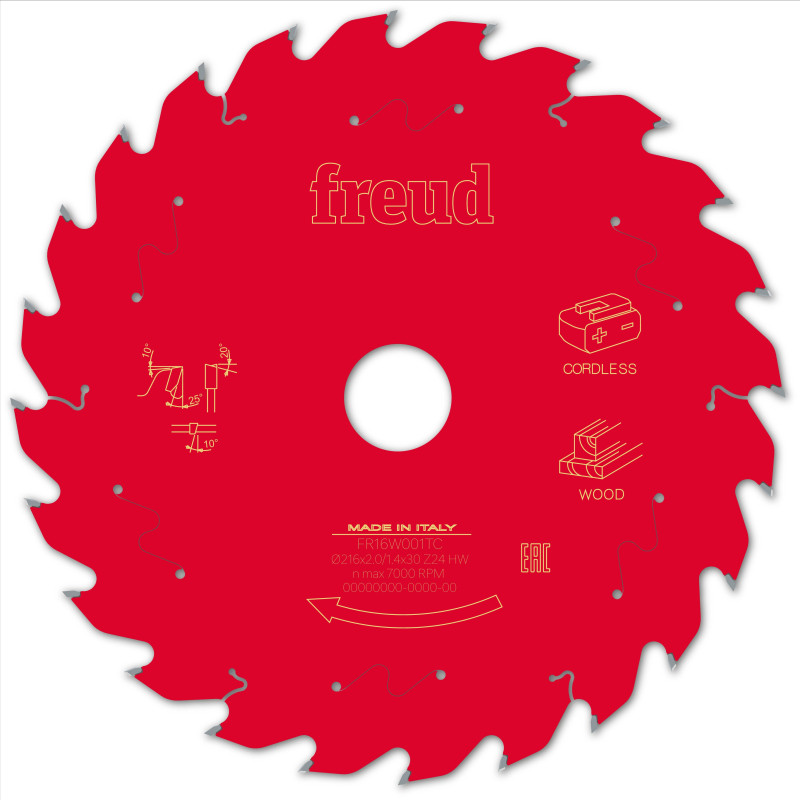 Lame pour scie circulaire portative sans fil D216 1,7/1,2 AL30 Z24 BA 25° Freud
