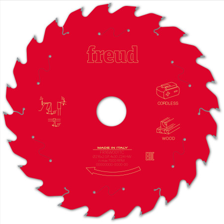 Lame pour scie circulaire portative sans fil D216 1,7/1,2 AL30 Z24 BA 25° Freud