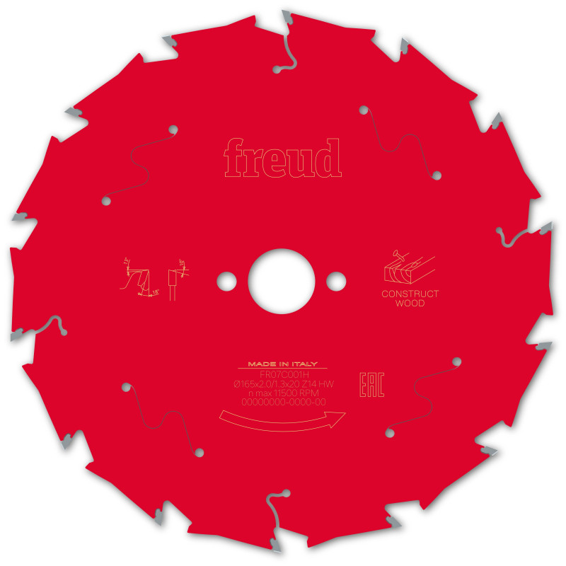 Lame pour scie circulaire portative D165 2/1,3 AL20 Z14 BA 18° Freud
