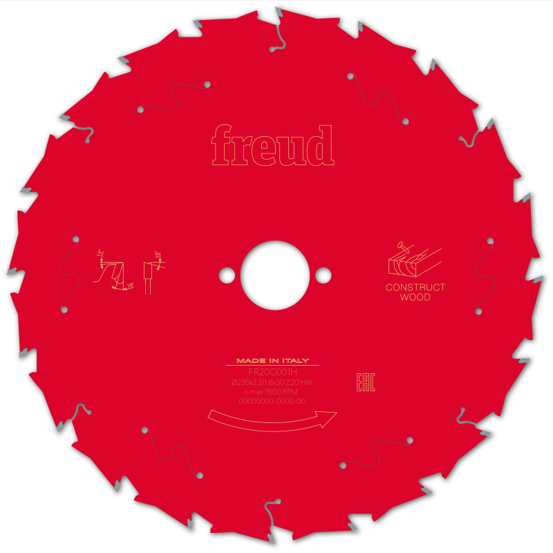 Lame pour scie circulaire portative D235 2,2/1,6 AL30 Z20 BA 18° Freud Lame pour scie circulaire portative D235 2,2/1,6 AL30 Z20 BA 18° Freud