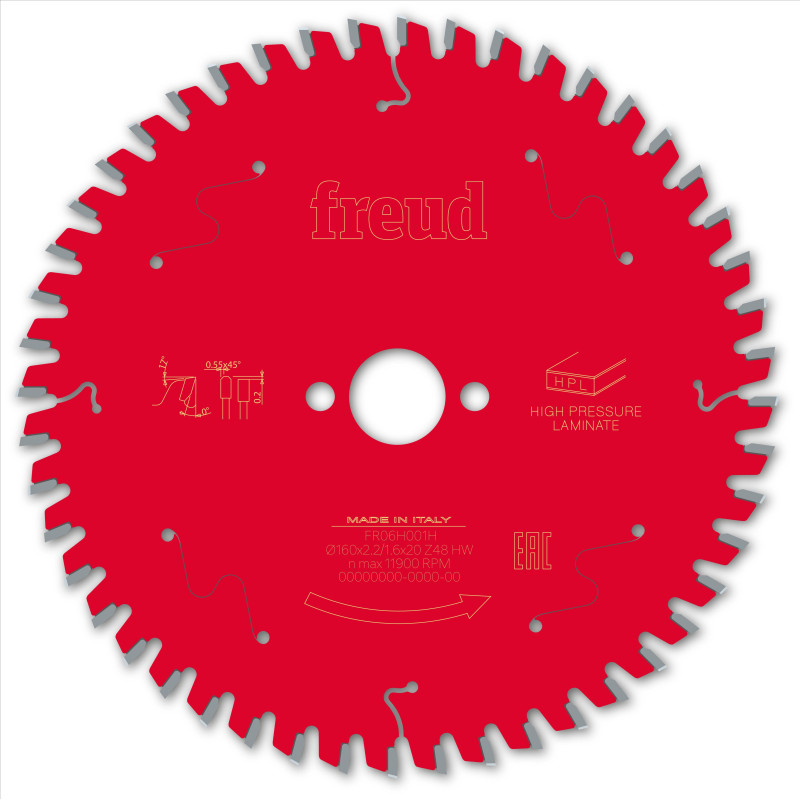 Lame pour scie circulaire portative filaire/sans fil D160 2,2/1,6 AL20 Z48 TP 0° Freud