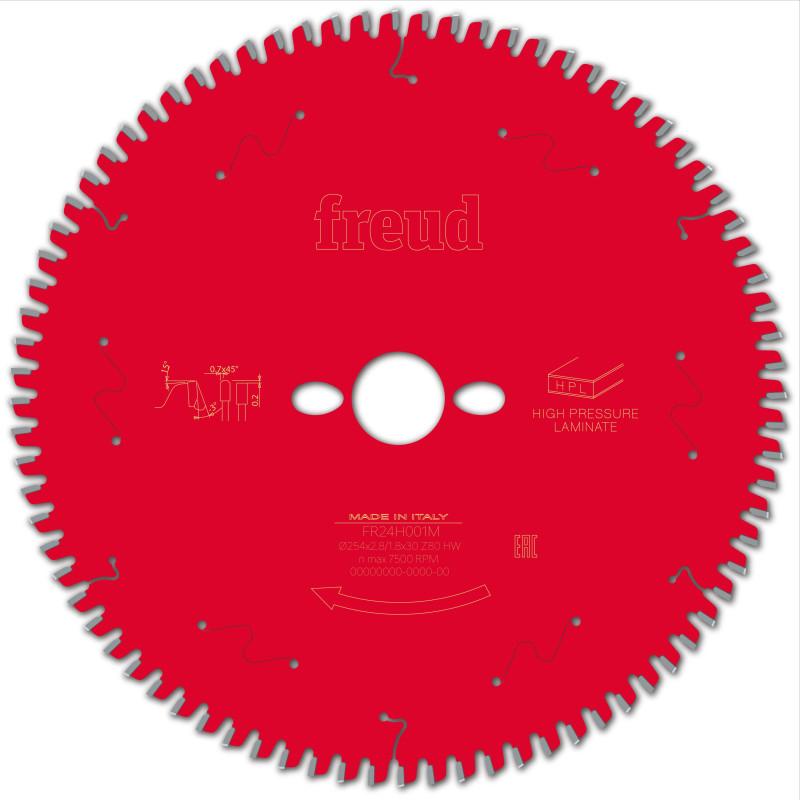 Lame pour scie circulaire portative D254 2,8/1,8 AL30 Z80 TP -3° Freud