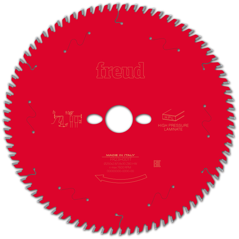 Lame pour scie circulaire portative D250 2,8/1,8 AL30 Z80 TP 10° Freud