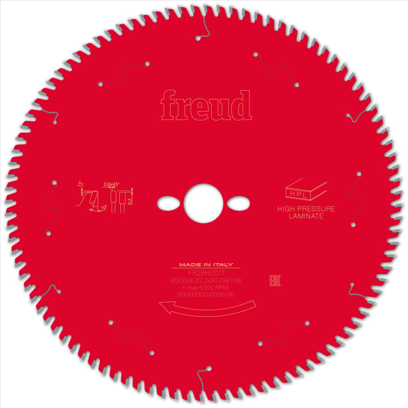 Lame pour scie circulaire portative D300 3,2/2,2 AL30 Z96 TP 10° Freud