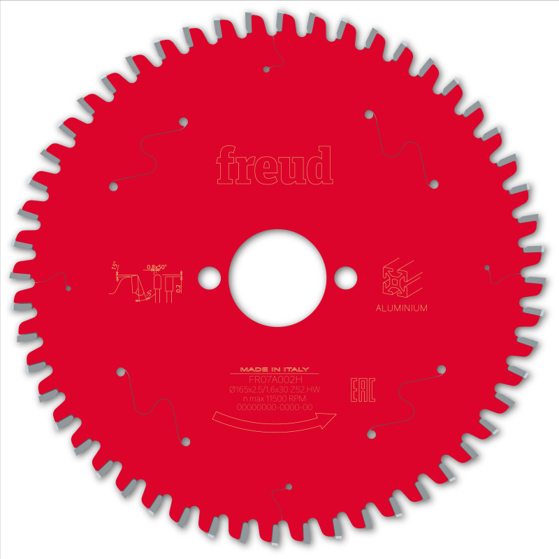 Lame pour scie circulaire portative D165 2,5/1,6 AL30 Z52 TP -5° Freud