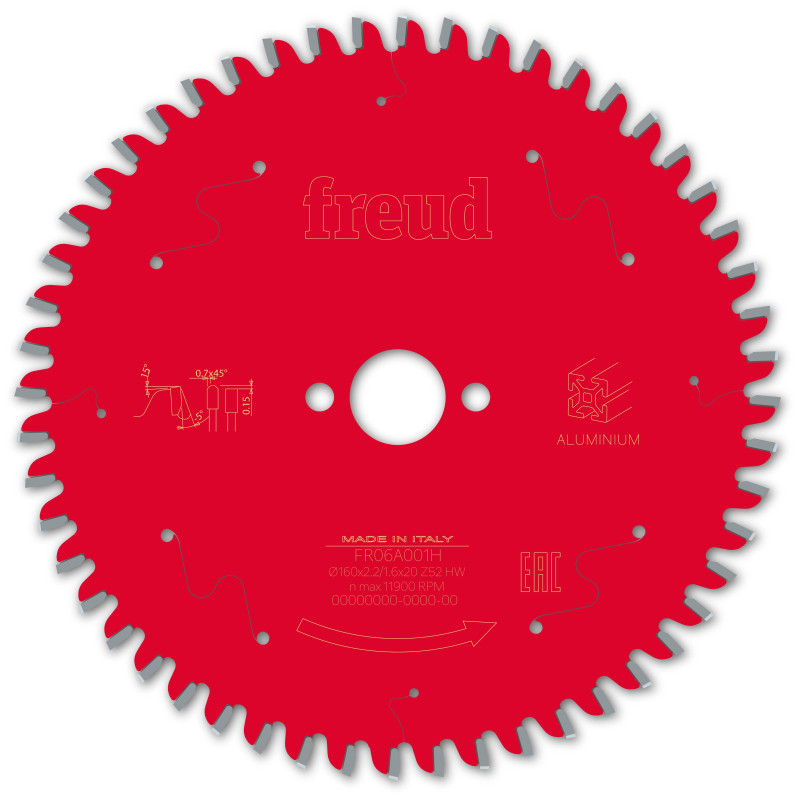 Lame scie circulaire portative filaire/sans fil D160 2,2/1,6 AL20 Z52 TP -5° Freud