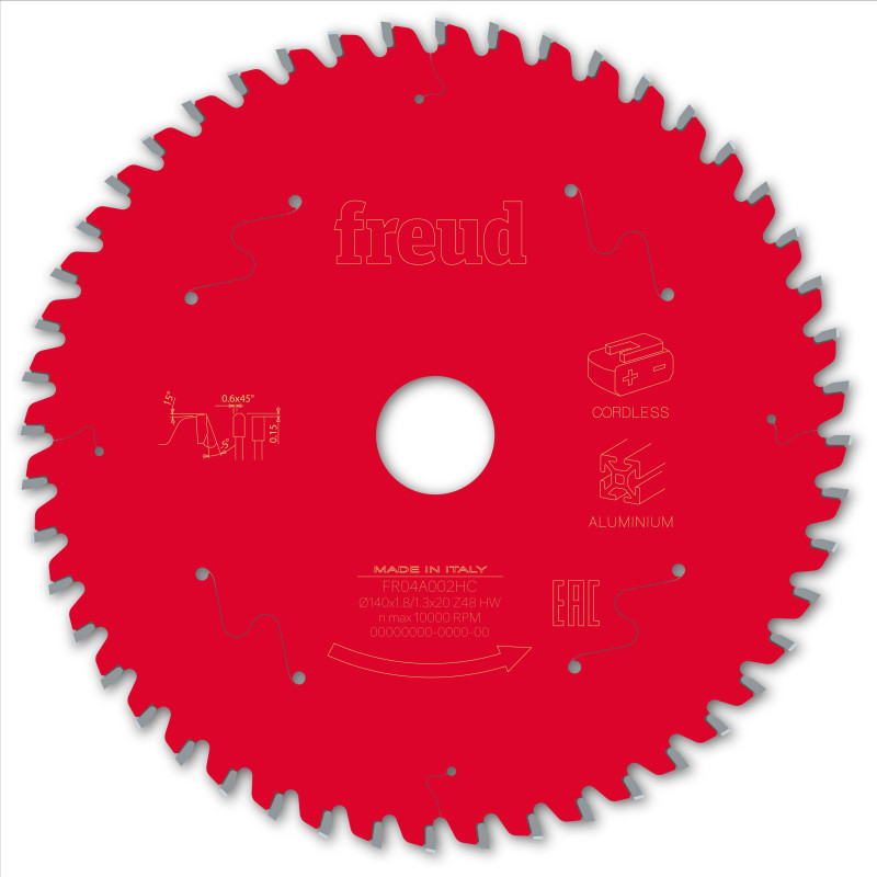 Lame pour scie circulaire portative sans fil D140 1,8/1,3 AL20 Z48 TP -5° Freud Lame pour scie circulaire portative sans fil D140 1,8/1,3 AL20 Z48 TP -5° Freud
