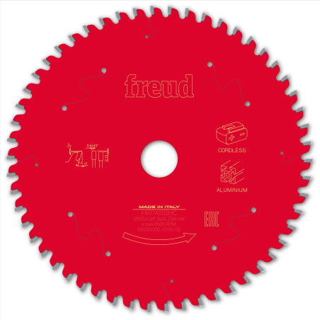 Lame pour scie circulaire portative sans fil D165 1,8/1,3 AL20 Z54 TP 0° Freud