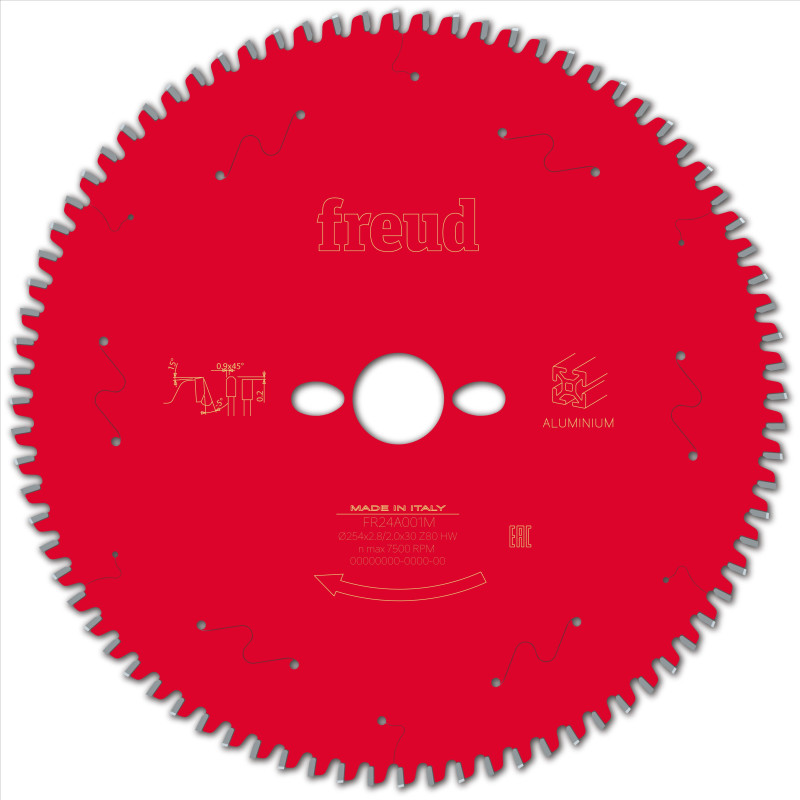 Lame pour scie circulaire portative D254 2,8/2 AL30 Z80 TP -5° Freud