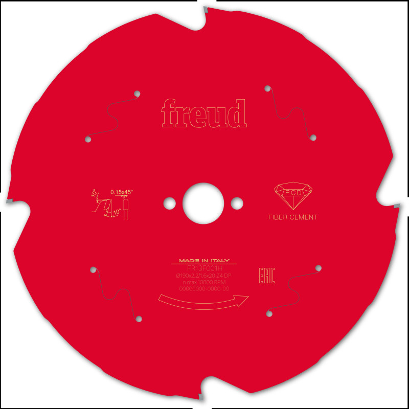 Lame diamant pour scie circulaire portative D190 2,2/1,6 AL20 Z4 TD 10° Freud