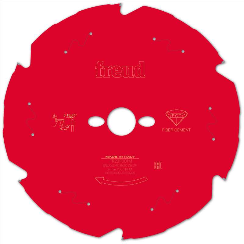 Lame diamant pour scie circulaire portative D250 2,4/1,8 AL30 Z6 TD 10°