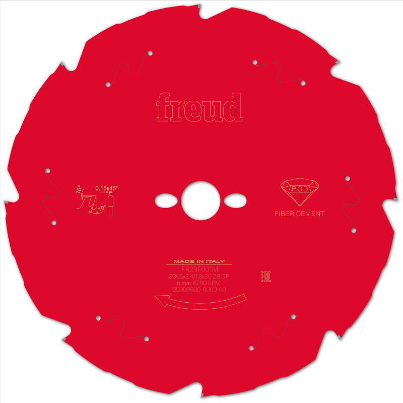 Lame diamant pour scie circulaire portative D305 2,4/1,8 AL30 Z8 TD 10° Freud