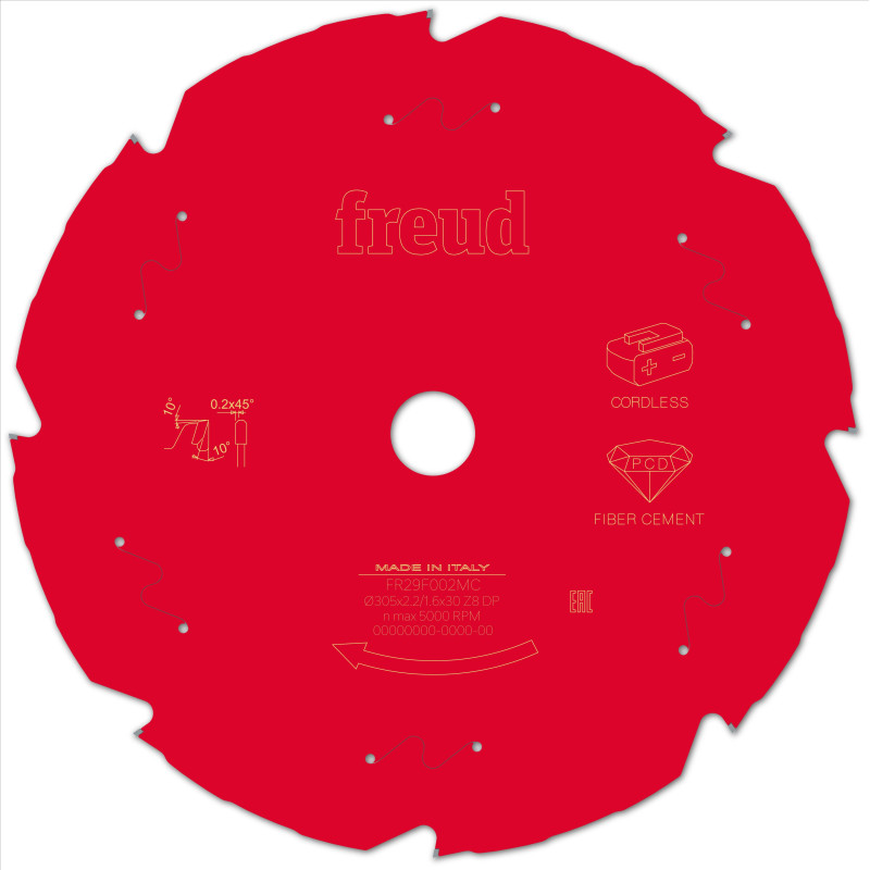 Lame diamant pour scie circulaire portative sans fil D305 2,2/1,6 AL30 Z8 TD 10° Freud