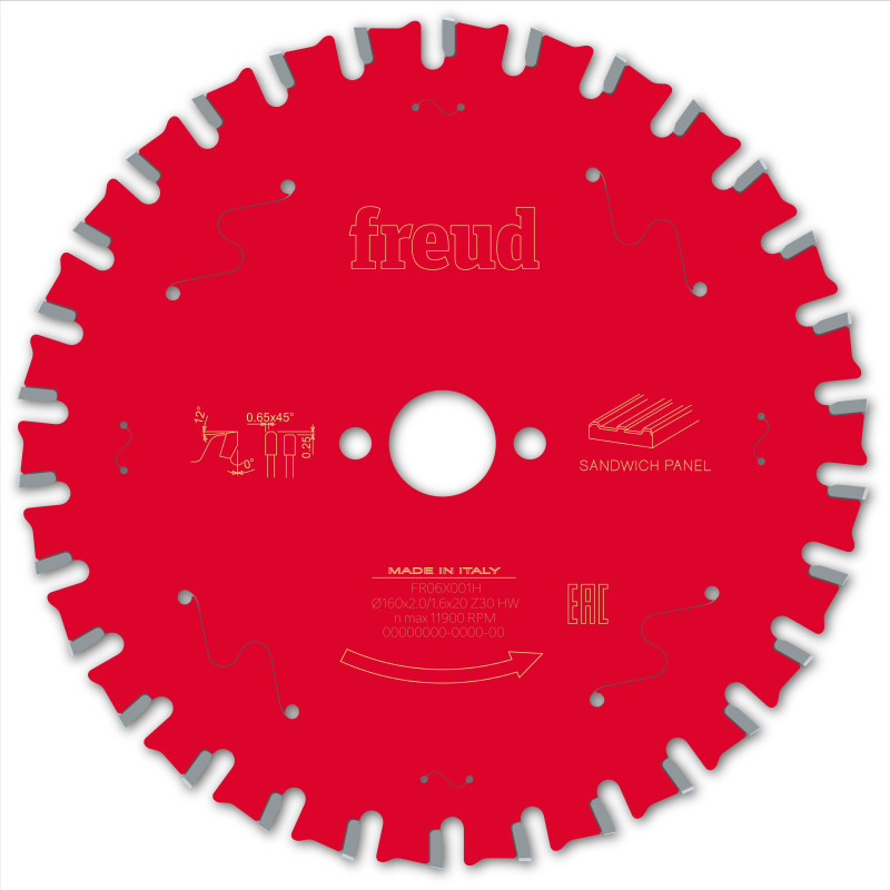 Lame pour scie circulaire portative D160 2/1,6 AL20 Z30 TPB 0° Freud Lame pour scie circulaire portative D160 2/1,6 AL20 Z30 TPB 0° Freud