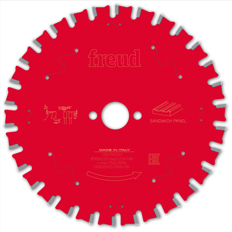Lame pour scie circulaire portative D165 2/1,6 AL20 Z30 TPB 0° Freud Lame pour scie circulaire portative D165 2/1,6 AL20 Z30 TPB 0° Freud