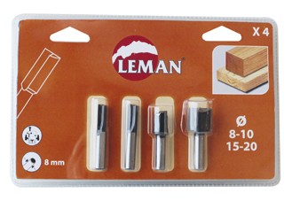Leman - Coffret 20 Meches de Defonceuse Carbure Assorties Queue 8 Mm
