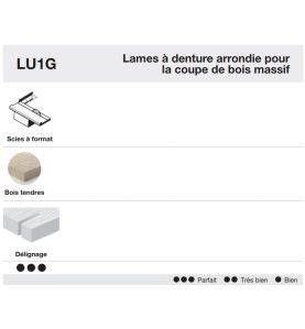 Lame pour bois massif à denture arrondie D350 3,2/2,2 AL30 Z60 BA