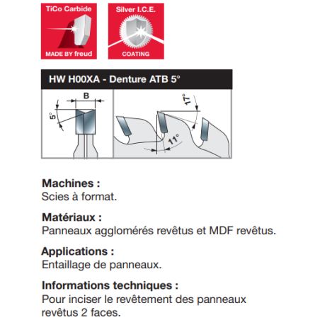 Lame d'inciseur extensible standard D120 2,8-3,6 AL50 Z12+12
