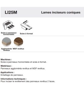 Lame d'inciseur conique industriel D150 4,3-5,6/3,2 AL45 Z36 conique