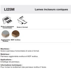 Lame d'inciseur conique industriel D160 4,3-5,5/3,2 AL60 Z36 conique