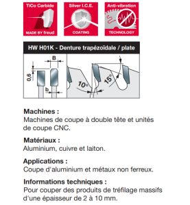 Lame pour métaux non ferreux/PVC/Aluminium D500 4/3,2 AL32 Z120 TP+