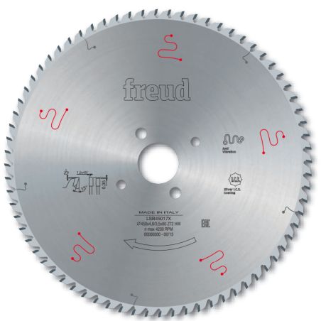 Lame scie à plat industrielle haute performance D510 4,8/3,2 AL80 Z72 TP 15°