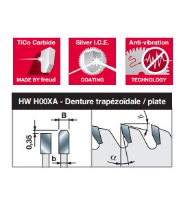 Lame scie à plat industrielle haute performance D470 4,8/3,2 AL70 Z72 TP 15°
