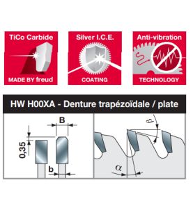 Lame scie à plat auto. industrielle haute performance D550 5/3,5 AL40 Z7215°