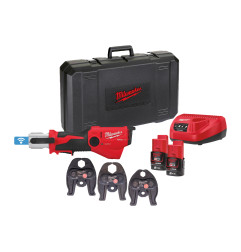 M12 Onehpt-202C V-Set - Sertisseuse One Key, 12V, 2 Ah, 3 Mâchoires Profil V 4933481034 Milwaukee