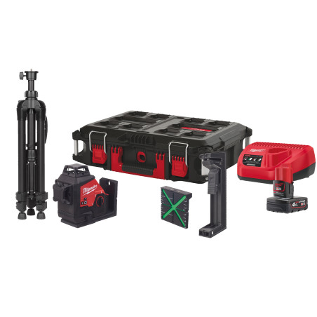 M12 3Plskit-401P - Mini Kit Laser Vert 3 Lignes 360°, 12V, 4Ah 4933499379 Milwaukee
