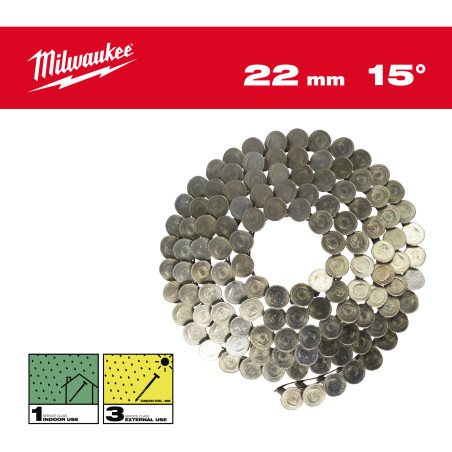 Boîte 2880 Clous Rouleau 15°Rh 3,05X22 Mm/Rs/G (X1) (X1) 4932499311 Milwaukee