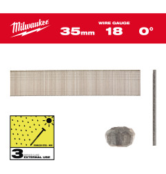 Boite De 5000 Clous Gauge 18 Inox 38 Mm (X1) 4932498745 Milwaukee