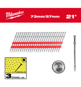 Boite 2000 Clous Duplex 21° Tete Ronde 73/57 Mm (X1)  4932498155 Milwaukee
