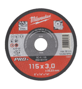 Disque À Tronçonner Pro+ 115 Mm Épaisseur 3 Mm Droits Pro+ (X1) 4932451491 Milwaukee