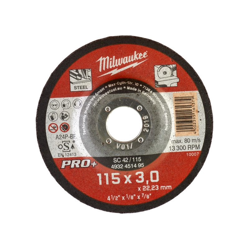 Disque À Tronçonner Pro+ 115 Mm Épaisseur 3 Mm Deportes Pro+ (X1) 4932451495 Milwaukee Disque À Tronçonner Pro+ 115 Mm Épaisseur 3 Mm Deportes Pro+ (X1) 4932451495 Milwaukee