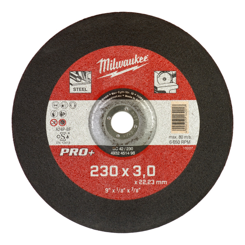Disque À Tronçonner Pro+ 230 Mm Épaisseur 3 Mm Deportes Pro+ (X1) 4932451498 Milwaukee Disque À Tronçonner Pro+ 230 Mm Épaisseur 3 Mm Deportes Pro+ (X1) 4932451498 Milwaukee