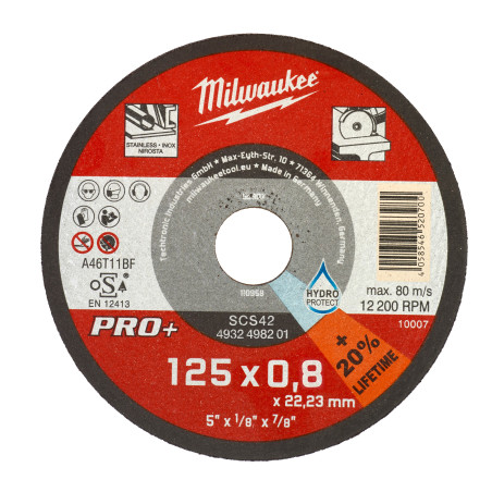Disque À Tronçonner Pro+ 125 Mm X 0,8 Mm  (X1) 4932498201 Milwaukee