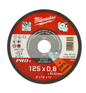Disque À Tronçonner Pro+ 125 Mm X 0,8 Mm  (X1) 4932498201 Milwaukee