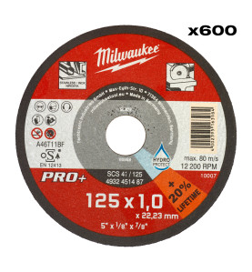 Disque À Tronçonner Pro+ 125 Mm Épaisseur1 Mm Pro+ (X600) 4932500580 Milwaukee