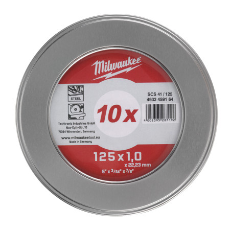 Disques A Tronçonner 125 Mm X 1 Mm Contractor (X10) Boiîte Métal 4932459164 Milwaukee