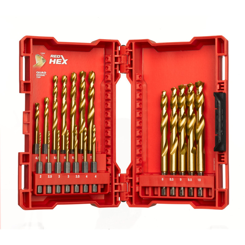 Set 19 Forets Métaux Hss-G Red Hex 48894760 Milwaukee Set 19 Forets Métaux Hss-G Red Hex 48894760 Milwaukee