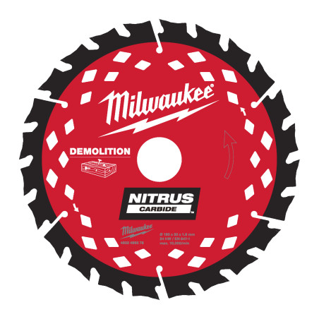 Lame Scie Circulaire Nitrus 190X30X1,6/24 Alternee (X1) 4932499376 Milwaukee