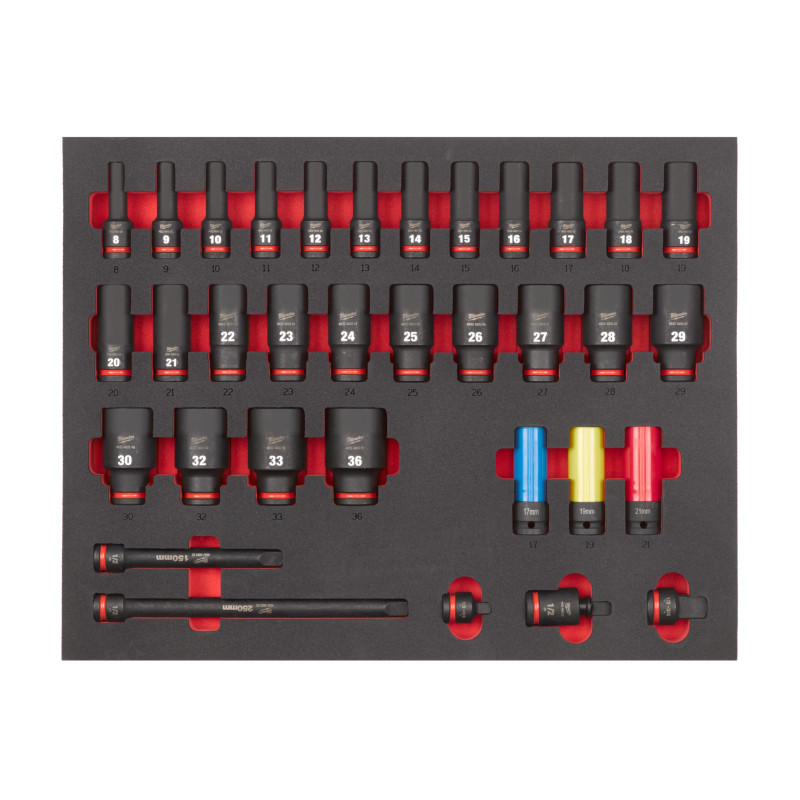 Module Douille À Choc Longue 1/2 (34 Pc) 4932493394 Milwaukee