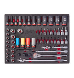 Module Mousse Pour Set De Douilles À Choc Et Cliquet 1/2" De 60 Pcs 4932500757 Milwaukee